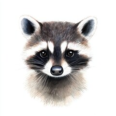 Obraz premium Adorable Raccoon Portrait with Expressive Eyes and Soft Fur