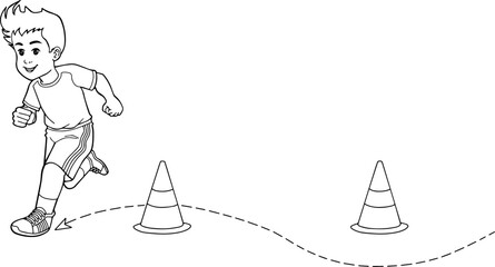 zig zag run line vector illustration isolated on white background