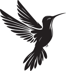 Hummingbird Silhouette Vector Art and Illustration