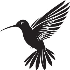 Hummingbird Silhouette Vector Art and Illustration