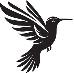 Hummingbird Silhouette Vector Art and Illustration