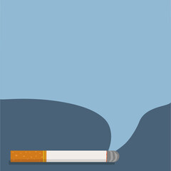  the smoke from the cigarette turns into a field for the inscription