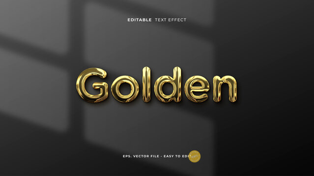 Golden text effect, editable glossy gold text style.