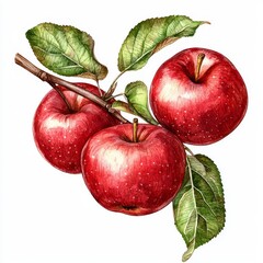 A number of hand-drawn apple fruits are included in the set, originating from a stock clipart collection.
