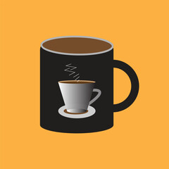 Black coffee mug