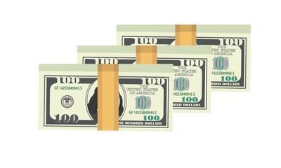 unopened bundles of hundred dollar bills