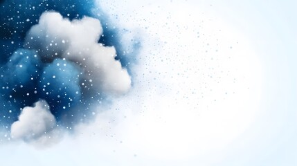 Fototapeta premium Elegant watercolor, glowing holiday snow, peaceful festive background for cards
