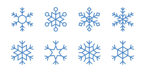 snowflake icons collection. Snowflakes icons vector. winter season snow icon set