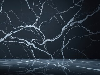 Dark marble background with swirling white veins, sleek, marble, classic