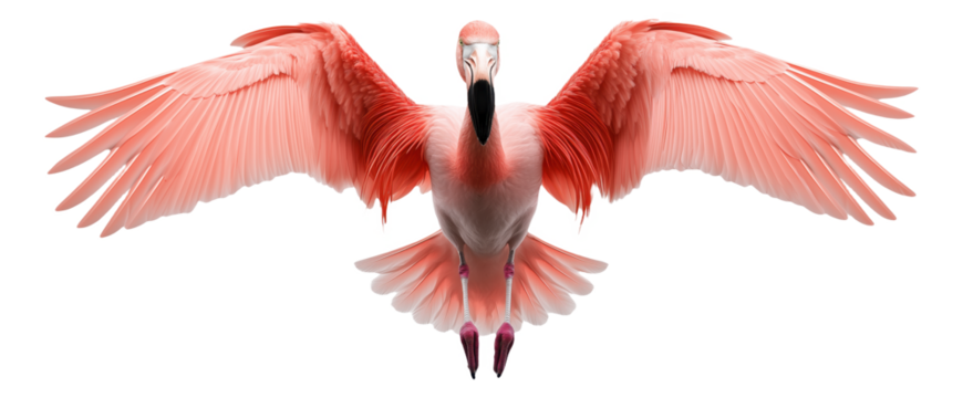 PNG Flamingo with wings spread wide open