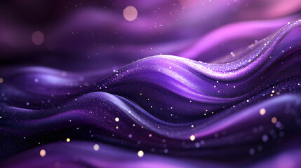 Obraz premium Abstract Purple Waves with Shimmering Particles and Soft Light