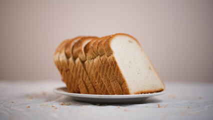 Bread Slices on plate, Bread Slices on table
