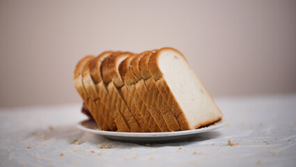 Bread Slices on plate, Bread Slices on table