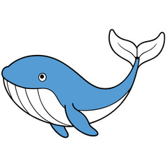 Obraz premium blue while silhouette vector illustration 