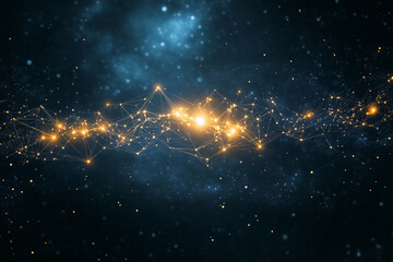 Digital concept of zodiac signs formed by connecting stars, glowing brightly in a vast, dark universe.