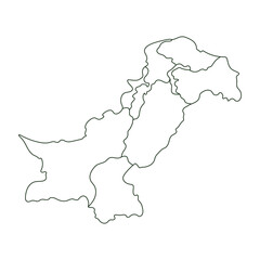 Geography Pakistan Map icon vector. Line Pakistani map icon. Pakistan Asia illustration