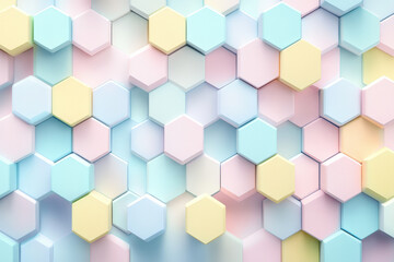 Pastel Hexagonal Pattern in Soft Colors