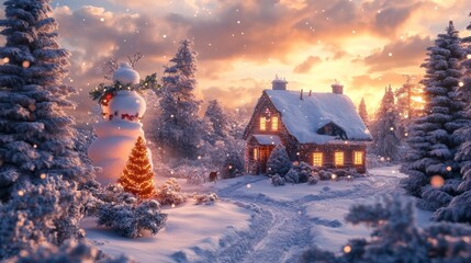 Fototapeta premium christmas greeting card hyper realistic 