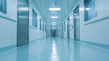 Fototapeta premium Sterile Corridor Clean Room Facility Medical Environment