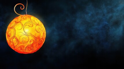 Glowing Ornament in the Misty Night Sky
