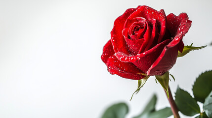 Fototapeta premium Red Rose Isolated, captured with full depth of field and a clean white background, perfect for Valentine Day themes