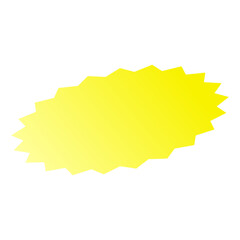 Yellow oval jagged label