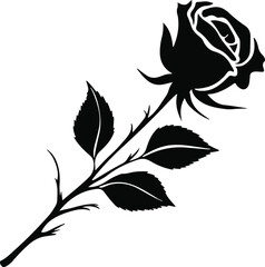 Minimalist Rose Silhouette Vector Design for Special Day Invitations and Prints.
