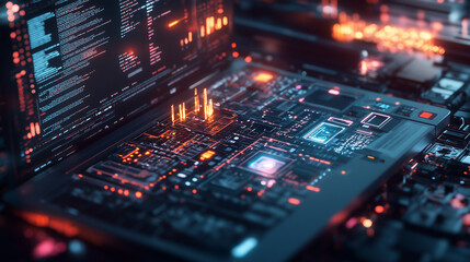 Programming apps and development tools utilized on laptops, smartphones, and tablets, highlighting modern tech solutions