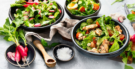 Freshly made salads