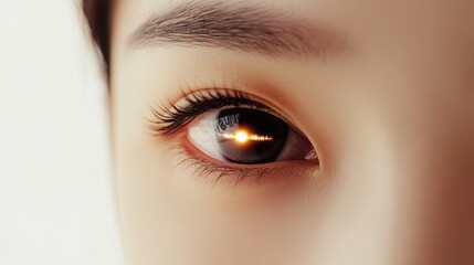 Fototapeta premium Close-Up View of Human Eye with Detailed Iris and Eyelashes