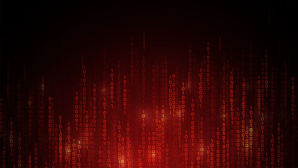 Matrix vector digital code rain in a Matrix inspired futuristic style. Light Effect matrix background. High-tech backdrop with glowing binary characters
