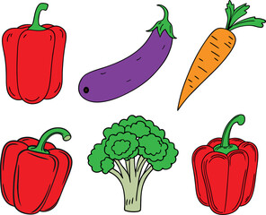 Fresh Vegetable vector art illustration