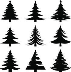Charming Christmas Tree Silhouette Vector Bundle Perfect Holiday Graphics.
