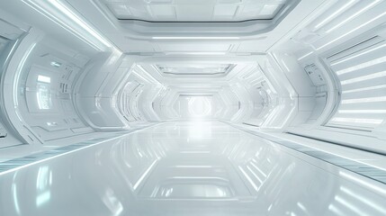 Obraz premium Futuristic Sleek Design in a Bright White Spacious Environment
