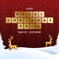 Christmas Sale Offer and Sale Banner for Xmas sale background concept. Sale Christmas collection. Discount and price tags on paper.
