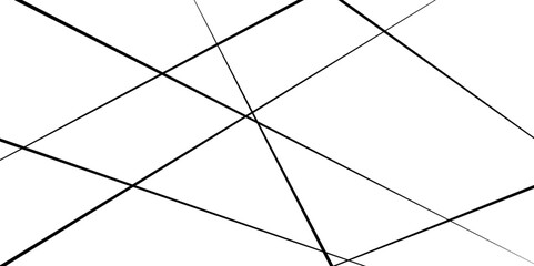 Random diagonal line on white background. Abstract black random chaotic liens with many squares and triangles shape background.