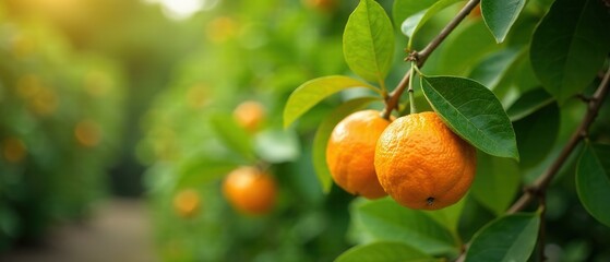 Ripe Oranges on Tree - Garden Close-up Photography