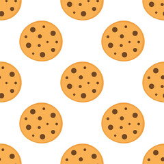 Obraz premium chocolate chip cookies seamless pattern