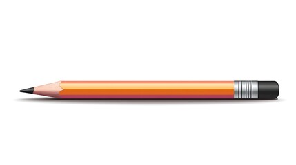 Naklejka premium An Orange Pencil With A Black Eraser Is Shown