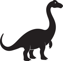 Dynamic Brachiosaurus Silhouette Vector Jurassic Design for Science and Nature Projects.