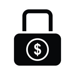 Locked, lock, dollar icon. Gray vector graphics. stock illustration