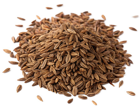 Pile of Caraway Seeds on Transparent Background
