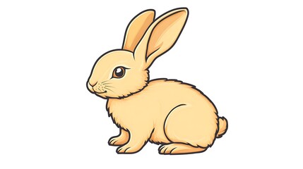 Obraz premium A Cute Pale Yellow Bunny Sitting Down