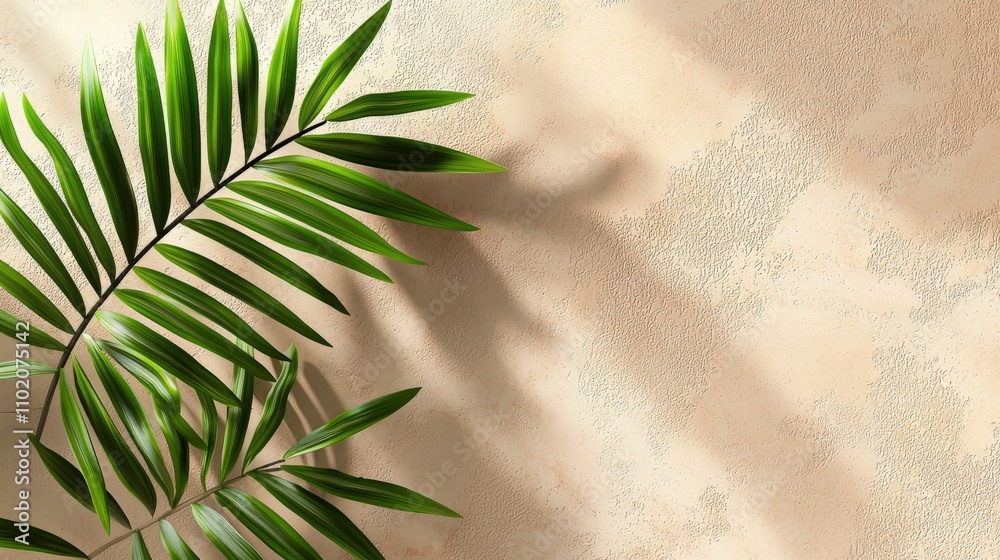 Poster Branded background mockup featuring neutral soft tones and lush greenery minimalist design indoor setting calm vibes