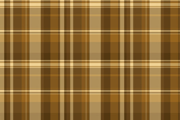 Rug check plaid textile, fall fabric pattern vector. Continuity background texture seamless tartan in orange and amber colors.