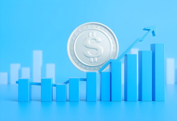business money chart graph with upward arrow