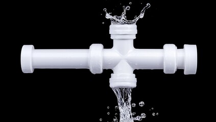 A leaking pipe with water flowing indicates a need for urgent plumbing repair.