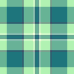 Adorable fabric pattern seamless, nobility tartan check vector. Wear background texture plaid textile in cyan and mint colors.