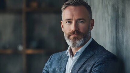 Portrait of a confident businessman in his 30s in a modern setting