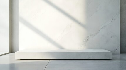 Obraz premium Minimalist White Concrete Wall with Shadows and Clean Lines